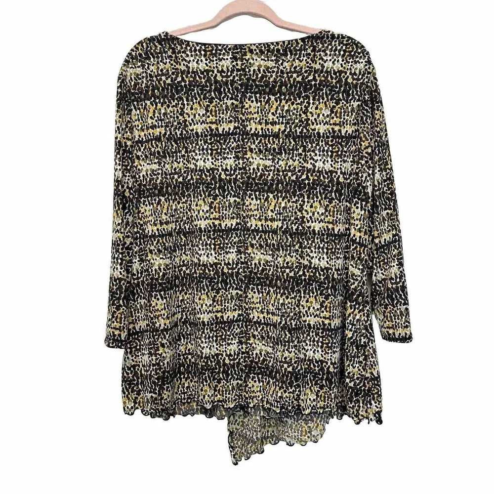 Women's‎ Cato 18/20W V- Neck Geometric Print Top 3/4 Sleeve Pullover Stretchy